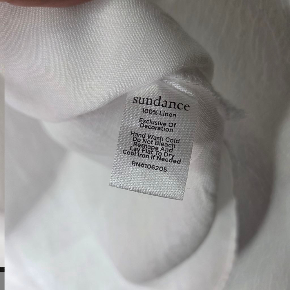Sundance White V-Neck Short Sleeve Blouse - Picture 9 of 12